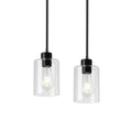 Black Pendant Lights Kitchen Island,Modern Farmhouse Glass Pendant Light,Light Fixture Kitchen Pendant Mini Hanging Light Fixture for Sink (Black 2 Pack Stem Rod) - color: Black 2 pack Stem Rod