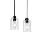 Black Pendant Lights Kitchen Island,Modern Farmhouse Glass Pendant Light,Light Fixture Kitchen Pendant Mini Hanging Light Fixture for Sink (Black 2 Pack Stem Rod) - color: Black 2 pack Stem Rod