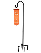 Ottsuls Bird Feeder Pole, 45 INCH Heavy Duty Shepherds Hooks for Outdoor with 5 Prong Base, Adjustable Stand Hanger for Garden Plant, Hummingbird Feeder, Lantern, Hanging Wedding Decor (1 Pack) - size: 45 INCH, style: A-1 Pack