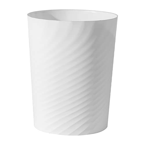 UUJOLY Plastic Small Trash Can Wastebasket, Garbage Container Basket for Bathrooms, Laundry Room, Kitchens, Offices, Kids Rooms, Dorms, (White, 1.8 Gallon) - color: White, size: 1.8 Gallon/1 Pack