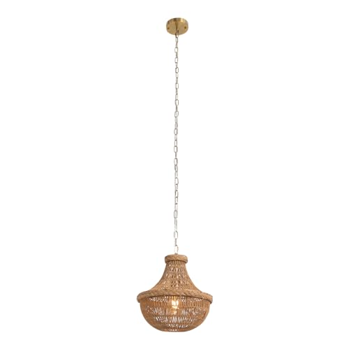 Hand-Woven Bamboo Pendant Light, Lantern Lamp Rattan Single Light Weaving Natural Wooden Ceiling Hanging Fixture with Adjustable Cord for Kitchen Dining Living Room Restaurant Farmhouse (Vase) - color: Vase
