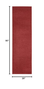 Nourison Home Nourison Essentials Brick Red 2'2" x 7'6" Area Rug - Easy Clean, Non Shedding, Bed Room, Living Room, Dining Room, Kitchen (8' Runner) - color: Brick Red, size: 2'2" x 7'6" (Runner)