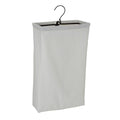 Household Essentials Door Hanging Laundry Bag in Washable Canvas with Loop Handle, White with Black Trim - color: White/Black