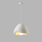 Scandinavian Pendant Lights Kitchen Island White Concrete Cement Look Pendant Light Dome Hanging Lamp Wabi Sabi Chandelier - Small - color: White, size: Small 11.8“