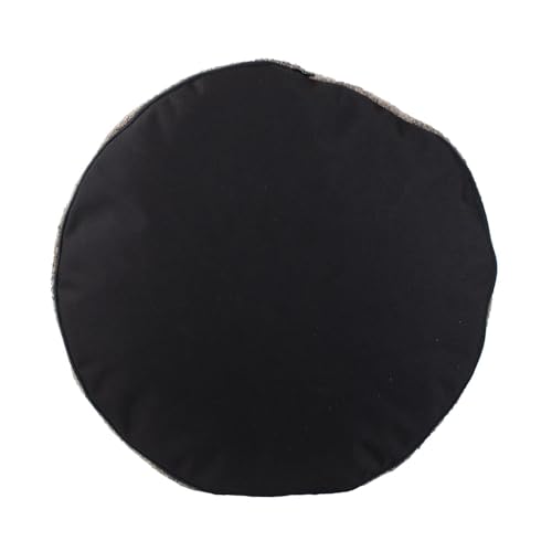 Howard Elliott Collection Barbet Round Foot Pouf Ottoman with Removable Zipper Cover, Woven Polyester Fabric Filled with Fiber and EPS Beads for Footrest or Extra Seating, 22x22x15 Inch, Chocolate - color: Brown