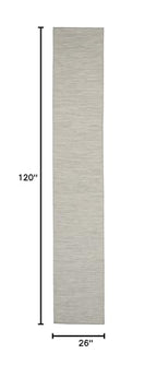 Nourison Home Positano Light Grey 2'2" x 10' Area Rug - Easy Clean, Non Shedding, Bed Room, Living Room, Dining Room, Kitchen (10' Runner) - color: Light Grey, size: 2'2" x 10' (Runner)