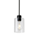 Black Pendant Lights Kitchen Island,Modern Farmhouse Glass Pendant Light,Light Fixture Kitchen Pendant Mini Hanging Light Fixture for Sink (1 Pack Black stem Rod) - color: 1 pack black stem rod