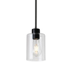 Black Pendant Lights Kitchen Island,Modern Farmhouse Glass Pendant Light,Light Fixture Kitchen Pendant Mini Hanging Light Fixture for Sink (1 Pack Black stem Rod) - color: 1 pack black stem rod