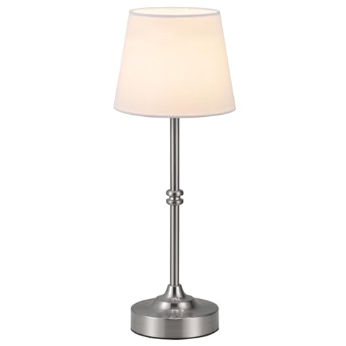 Kakanuo Rechargeable Cordless Table Lamp Silver - 1 Pack 4000mAh Battery Operated Lamp, 3000K Warm Light, Touch Control Stepless Dimming, for Bedside, Dining Table, Home Decor - color: Silver, size: 1 Pack - 15.6in