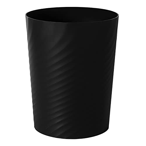 UUJOLY Plastic Small Trash Can Wastebasket, Garbage Container Basket for Bathrooms, Laundry Room, Kitchens, Offices, Kids Rooms, Dorms, (Black, 1.8 Gallon) - color: Black, size: 1.8 Gallon/1 Pack