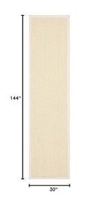SAFAVIEH Natural Fiber Collection Runner Rug - 2'6" x 12', Cream, Sisal, Woven Design with Border (NF525A) - color: Creme, size: 2'6" x 12' (Runner)