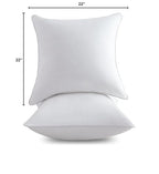 FAVRIQ 22 x 22 Pillow Inserts (Set of 2) - 22 Inch Square Interior Sofa Throw Pillow Inserts with 100% Cotton Cover - Decorative Pillow Insert White Sofa Pillow - size: 22x22 Inch
