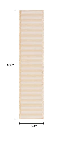 SAFAVIEH Augustine Collection Runner Rug - 2' x 9', Ivory & Yellow, Cotton Stripe Fringe Design, Non-Shedding & Easy Care, Ideal for High Traffic Areas in Living Room, Bedroom (AGT501C) - color: Ivory/Yellow, size: 2' x 9' (Runner)
