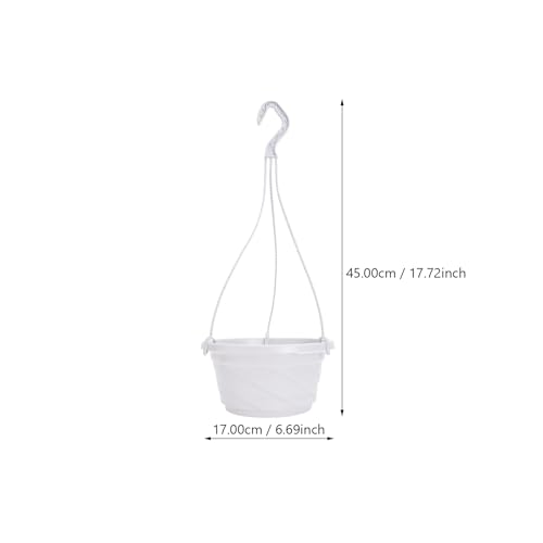 DOITOOL 10 Sets Hanging Planter Basket with Drainage Hole Round Flower Plant Pot Fence Railing Wall Planter for Ferns Ivy Crawling Plants Indoor Outdoor White - color: White