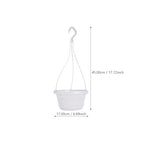 DOITOOL 10 Sets Hanging Planter Basket with Drainage Hole Round Flower Plant Pot Fence Railing Wall Planter for Ferns Ivy Crawling Plants Indoor Outdoor White - color: White