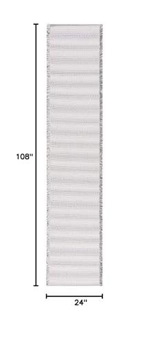 SAFAVIEH Augustine Collection Runner Rug - 2' x 9', Ivory & Dark Grey, Cotton Stripe Fringe Design, Non-Shedding & Easy Care, Ideal for High Traffic Areas in Living Room, Bedroom (AGT501G) - color: Ivory/Dark Grey, size: 2' x 9' (Runner)