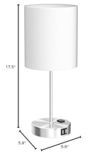 Lynnoland Set of 2 Touch White Table Lamps with 2 USB Ports & AC Outlet, 3-Way Dimmable Bedside Nightstand Lamps for Bedroom Living Room Nursery, 800 Lumens 5000K Daylight Bulbs Included - color: (2 Pack)White & Brushed Nickel(Base)-5000K Bulbs Included