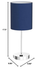 Set of 2 Touch Control Table Lamps with 2 USB & AC Outlet, 3-Way Dimmable Bedside Nightstand Lamps for Bedroom Living Room Nursery, 800 Lumens 5000K Daylight Bulbs Included - color: (2 Pack)Navy & Brushed Nickel(Base)-5000K Bulbs Included