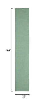 Nourison Home Positano Blue Green 2'2" x 12' Area Rug - Easy Clean, Non Shedding, Bed Room, Living Room, Dining Room, Kitchen (12' Runner) - color: Blue/Green, size: 2'2" x 12' (Runner)