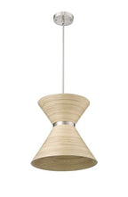 ML Lighting | Jaycen Collection | 47001-BN | 1 Light Pendant in Brushed Nickel Finish with Nature Bamboo Nature Shade | Perfect for Kitchens, Dining Rooms, Living Rooms, Entryways, Hallways - color: Brushed Nickel