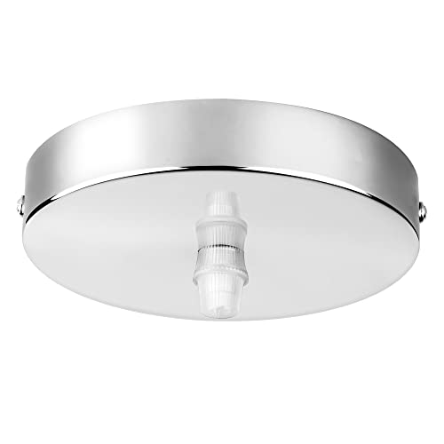 Arturesthome 4.7" Silver Ceiling Canopy Light Kit Rewind Single Hole with Hardware,Ceiling Plate for Pendant Light or Chandelier,Screw Fixing on Both Sides is Easier to Install Than Standard Canopies - color: Chrome, size: 4.7 Inch