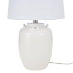 Nourison Home 24" White Farmhouse Ceramic Pottery Jug Table Lamp for Bedside Table, Living Room, Office, Entryway - color: White