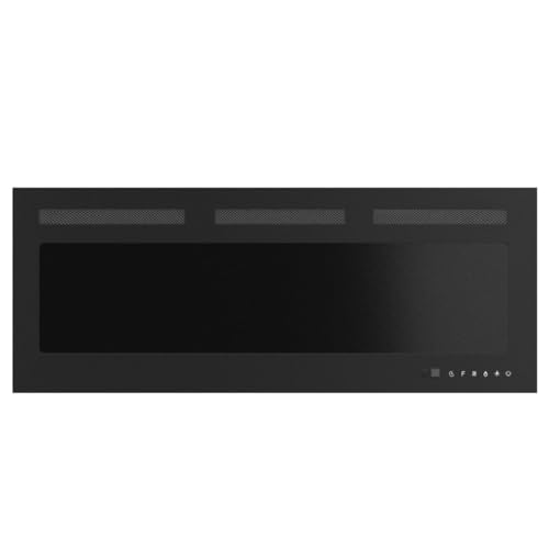 BETELNUT 40" Electric Fireplace Wall Mounted and Recessed with Remote Control, 750/1500W Ultra-Thin Wall Fireplace Heater W/Timer Adjustable Flame Color and Brightness, Log Set & Crystal Options - size: 40 Inch
