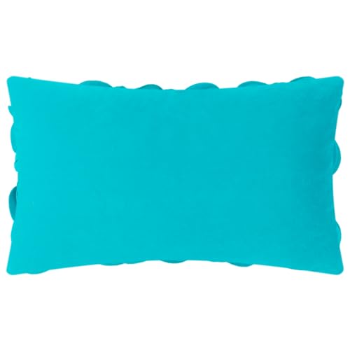 KINGROSE 3D Flower Pillow Case Handmade Decorative Throw Pillow Cover Solid Rectangular Cushion Cover for Sofa Couch Bed Living Room 12 x 20 Inches Wool Dark Cyan - color: Dark Cyan - Wool