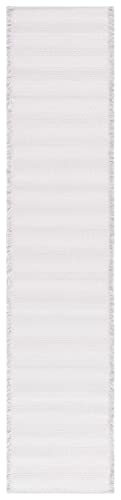 SAFAVIEH Augustine Collection Runner Rug - 2' x 9', Ivory & Grey, Cotton Stripe Fringe Design, Non-Shedding & Easy Care, Ideal for High Traffic Areas in Living Room, Bedroom (AGT501F) - color: Ivory/Grey, size: 2' x 9' (Runner)