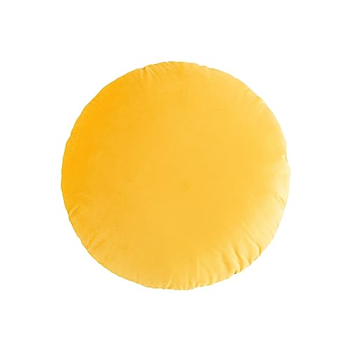 Round Throw Pillow, 18” Super Soft Round Decorative Pillows Sofa Chair Cushion Floor Pillows for Couch Office Living Bedroom (Yellow) - color: Yellow