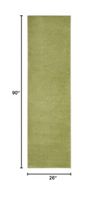 Nourison Home Nourison Essentials Green 2'2" x 7'6" Area Rug - Easy Clean, Non Shedding, Bed Room, Living Room, Dining Room, Kitchen (8' Runner) - color: Green, size: 2'2" x 7'6" (Runner)