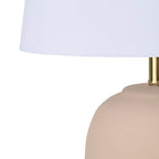 Nourison Home 23" Light Pink Ceramic Jar Table Lamp for Bedroom, Living Room, Dining Office, with White Shade (Pack of 1) - color: Blush Pink, size: 1 Lamp - Drum Shade