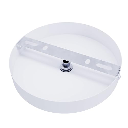 Arturesthome 7" White Ceiling Plate Light Kit Rewind Single Hole with Hardware,Ceiling Canopy for Pendant Lighting or Chandelier,Universel Canopies/Screw Fixing on Both Sides - color: White, size: 7.08 Inch