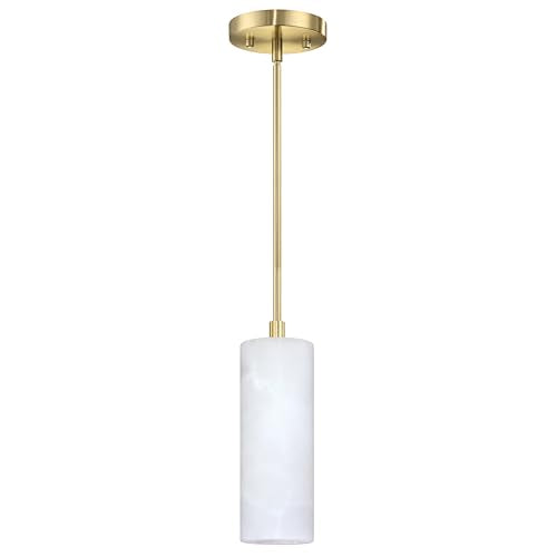 2 Pack 1 Light Hanging Natural Polyhedral Alabaster Marble Pendant Ceiling Light Fixture,Modern Industrial Farmhouse Kitchen Island Light Gold Finish Over Sink Restaurant bar Corridor - color: Gold 3.6" Polyhedral Marble, size: 2 Pack