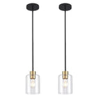 Black Brass Pendant Lights Kitchen Island - Clear Glass Pendant Light Fixture Multiple Stems Rods 3 Units 12 Inch 3 Units 4 Inch (2 Pack Black Brass Downrod) - color: Black+brass 2PK