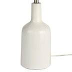 Nourison Home 22" White Glossy Ceramic Table Lamp with Oatmeal Linen Shade for Modern Farmhouse, Bedside Lamp, Living Room Lamp, Small Accent Lamp for Dining Room - color: White