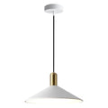 KCO Lighting Modern Cone Pendant Lighting White and Gold Pendant Light Kitchen Island Farmhouse Dome Pendant Light Mid Century Living Room Light Fixture Over Dining Table (White) - color: White