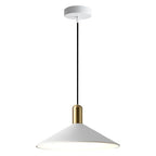KCO Lighting Modern Cone Pendant Lighting White and Gold Pendant Light Kitchen Island Farmhouse Dome Pendant Light Mid Century Living Room Light Fixture Over Dining Table (White) - color: White