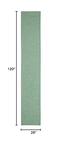 Nourison Home Positano Blue Green 2'2" x 10' Area Rug - Easy Clean, Non Shedding, Bed Room, Living Room, Dining Room, Kitchen (10' Runner) - color: Blue/Green, size: 2'2" x 10' (Runner)