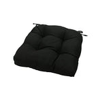 Magpie Fabrics Patio Tufted Seat Cushions 19"x19" with Ties, 2 Pack, U-Shape Waterproof Outdoor/Indoor Chair Pads for Garden Dining Office, Tatami Floor Pillow Meditation(Black Olefin)