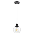 Pendant Lights Kitchen Island, Black Pendant Light with Glass Lampshade, 71 Inch Adjustable Hanging Lamp for Kitchen Living Room, Modern Farmhouse Industrial Ceiling Lighting Fixture(E26 Base,No Bulb) - size: 1Light - D 5.91 IN