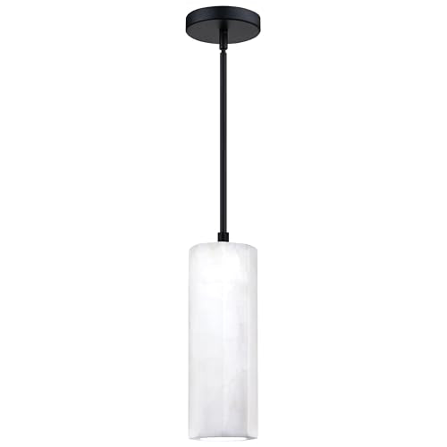 2 Pack 1 Light Hanging Kitchen Island Natural Polyhedral Alabaster Marble Pendant Ceiling Light Fixture,Modern Industrial Farmhouse Light Black Finish Over Sink Restaurant bar Corridor - color: Black 3.6" Round Marble, size: 2 Pack