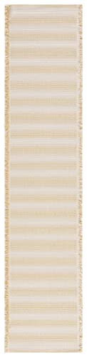 SAFAVIEH Augustine Collection Runner Rug - 2' x 9', Ivory & Yellow, Cotton Stripe Fringe Design, Non-Shedding & Easy Care, Ideal for High Traffic Areas in Living Room, Bedroom (AGT501C) - color: Ivory/Yellow, size: 2' x 9' (Runner)