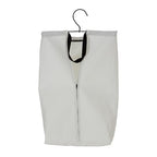 Household Essentials Door Hanging Laundry Bag in Washable Canvas with Loop Handle, White with Black Trim - color: White/Black