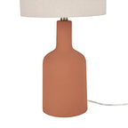 Nourison Home 22" Terracotta Orange Ceramic Table Lamp with Oatmeal Linen Shade for Modern Farmhouse, Bedside Lamp, Living Room Lamp, Small Accent Lamp for Dining Room - color: Terracotta
