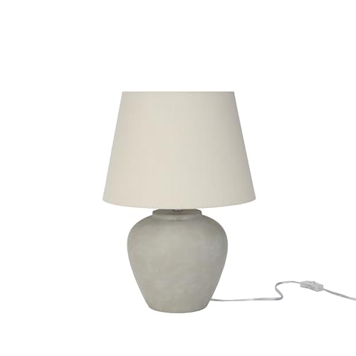 Nourison Home 20" Sand (Light Beige) Neutral Ceramic Table Lamp with Fabric Shade, Bedside Nightstand Lamp for Bedroom, Living Room, Entryway - color: Sand
