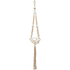 Primitives by Kathy Boho Style Wood Beaded Macrame Details Plant Hanger