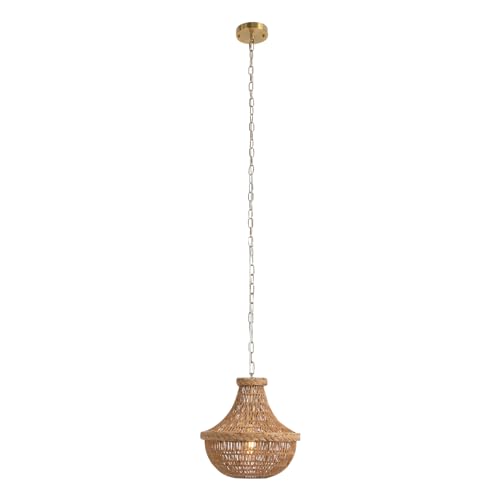 Hand-Woven Bamboo Pendant Light, Lantern Lamp Rattan Single Light Weaving Natural Wooden Ceiling Hanging Fixture with Adjustable Cord for Kitchen Dining Living Room Restaurant Farmhouse (Vase) - color: Vase