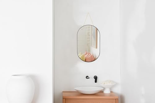 YCHMIR Oval Wall Mirror, Gold, Oval Shape, for Bathrooms and More (Black, 16x9.2 inch) - color: Black