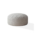 HomeRoots 24" Gray Cotton Round Geometric Pouf Cover